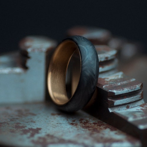 Carbon Fiber Ring Handmade Mens Engagement Ring Mens Etsy