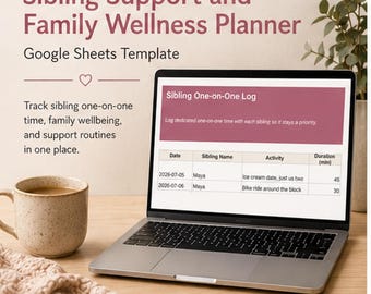 Sibling Support & Family Wellness Planner | Special Needs Family Tracker | Google Sheets Digital Download