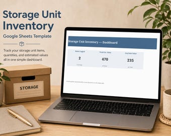 Storage Unit Inventory | Google Sheets Storage Tracker | Printable + Digital Home Organization Planner
