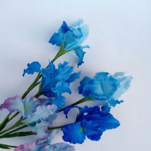 Realistic small Irises of polymer clay-Set 5 Flowers-Cold porcelain-flower arrangement-real touch flower-Artificial flowers porcelain-gift