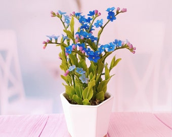 Ukraine flowers-Forget-me-not-Clay flower ,Cold porcelain, flower arrangement,Real touch flowers-Artificial flowers-Realistic flower