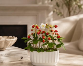 Handmade Wild Strawberry Arrangement: Cold Porcelain Berry Sculpture