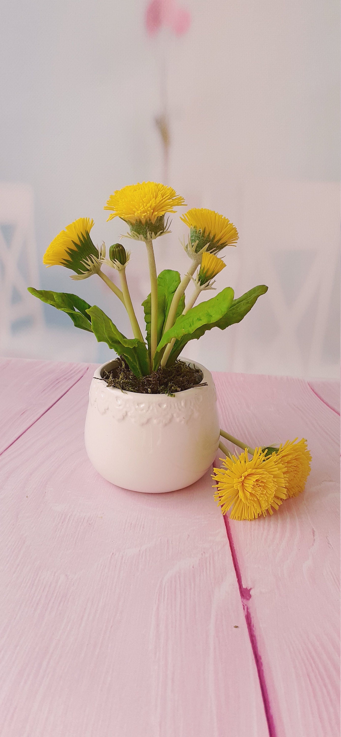 Composition of DandelionsPolymer clay flowerCold Etsy