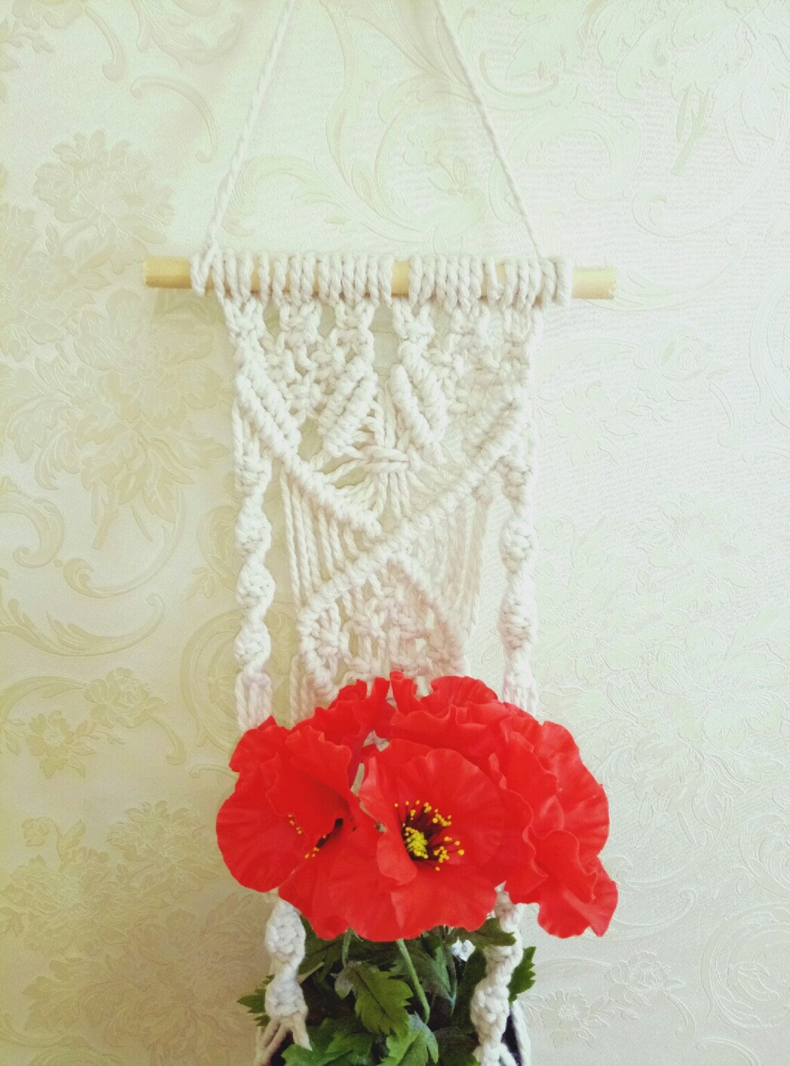 Macrame Plant Hanger Macrame Wall Hangingcotton Hanging Etsy