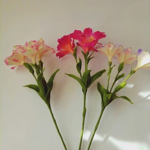 Аlstroemeria of Polymer Clay-Gifts for mother-Floral Composition-Cold porcelain-Real Touch Flower-fake flowers-bouquet of flowers-handmade