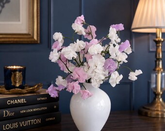 Sweet Pea Bouquet, Handmade Cold Porcelain Flowers, Realistic Floral Arrangement, Eternal Flowers, Luxury Home Decor,Home Decor,Gift for Her
