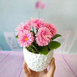 Bellis Blumen-Blume im Topf-Polymer Clay Blumen-Muttertag-Geschenk für Frauen-Geschenk für sie-Kaltporzellan-Blumenarrangement-Home Decor,