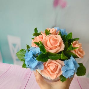 Ukraine flowers-Bouquet Cold porcelain flowers-Botanical sculpture-  handmade interior decoration-present for her-realistic floristry