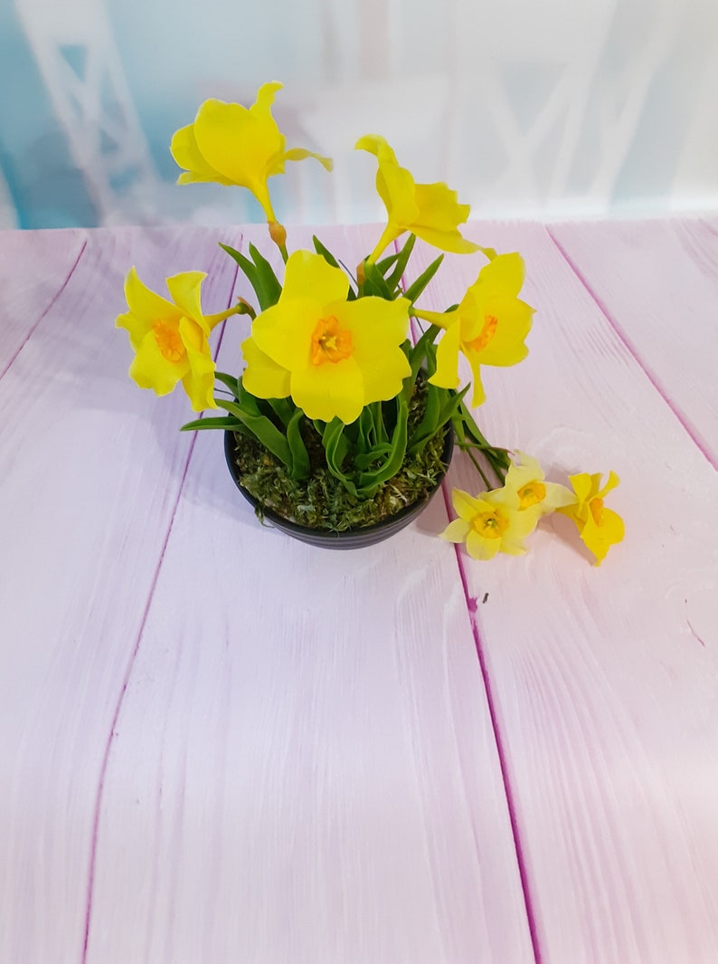 Daffodils in the potPolymer Clay FlowersCold porcelainReal Etsy
