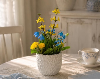 Home Decorations Spring Decor,handmade polymer clay Forest  flower,Cold porcelain,ceramic flower bouquet,Artificial Flowers Faux Plants