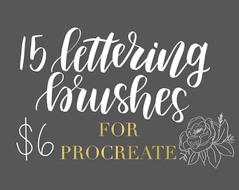 Procreate Lettering Brush Set, 15 Brushes ***Plus 2 Bonus Brushes!*** (Collection 1)