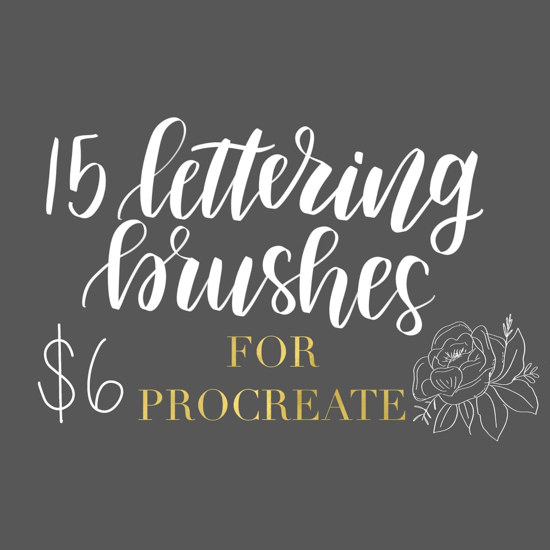 Procreate Lettering Brush Set, 15 Brushes ***plus 2 Bonus Brushes ...