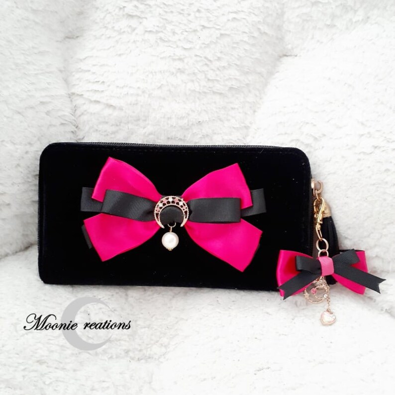 Ready to Ship Black/Wicked Lady from Sailor Moon Velvet Wallet Matching Charm image 2