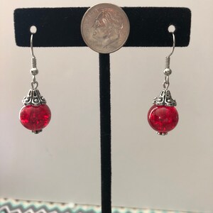 Red Orb Earrings image 1