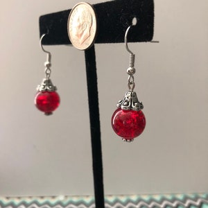 Red Orb Earrings image 2
