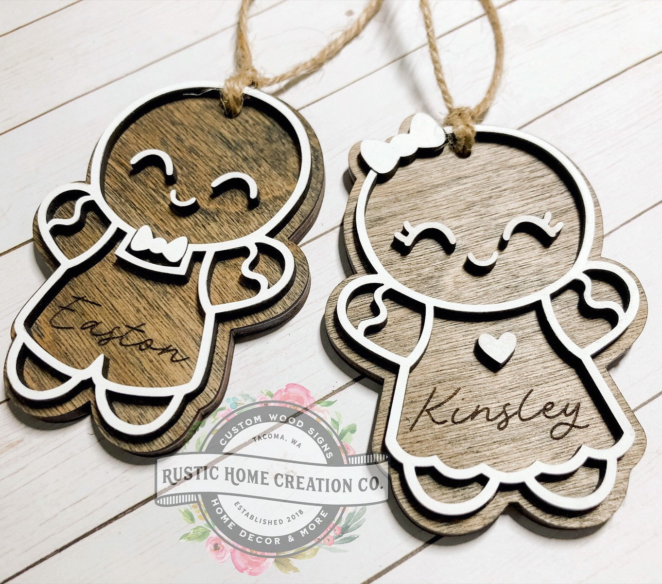 Adornos personalizados de pan de jengibre Adornos de niño de | Etsy