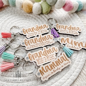 Personalized Mom Grandma Keychain, Grandchildren Name Keychain, Gifts for New Grandma’s, Personalized gifts for mom, Gifts for her