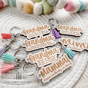 Personalized Mom Grandma Keychain, Grandchildren Name Keychain, Gifts for New Grandma’s, Personalized gifts for mom, Gifts for her