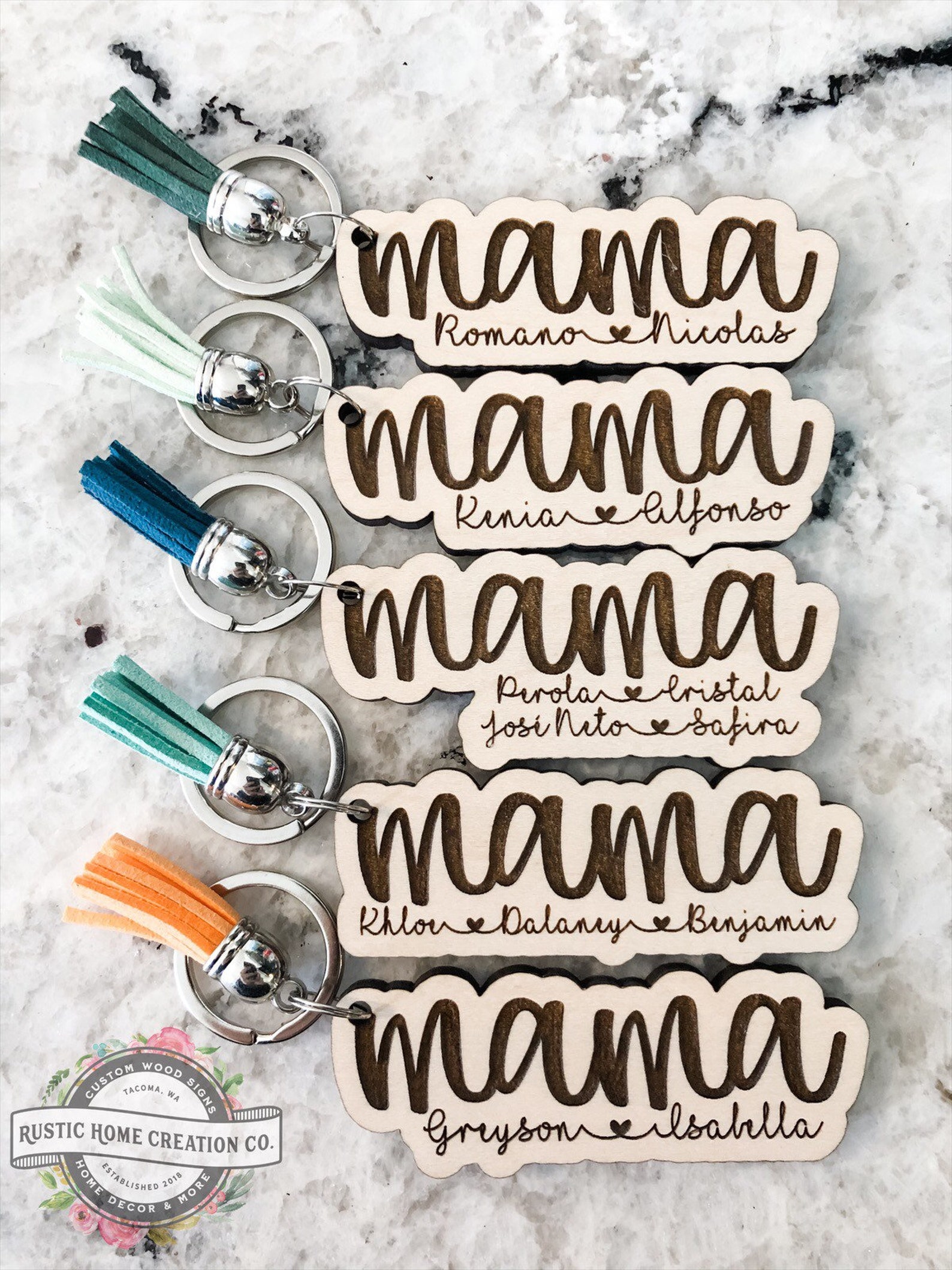 Mama Keychain Personalized Mama With Childs Name Keychain Etsy