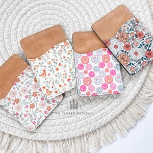 Titular de la tarjeta de la cartera del teléfono, cartera adhesiva, cartera de la caja del teléfono, regalos para ella, cartera de las niñas