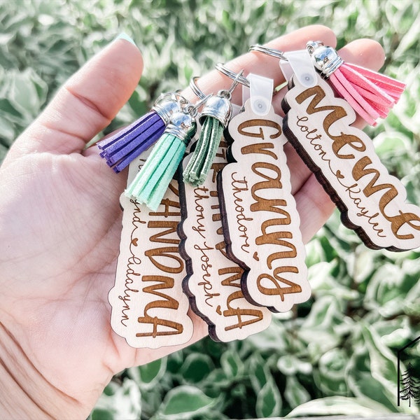 Personalized Grandma Keychain, Nana Grandchildren Name Keychain, Gifts for New Grandma’s, First Time Grandparent, Personalized gifts for mom