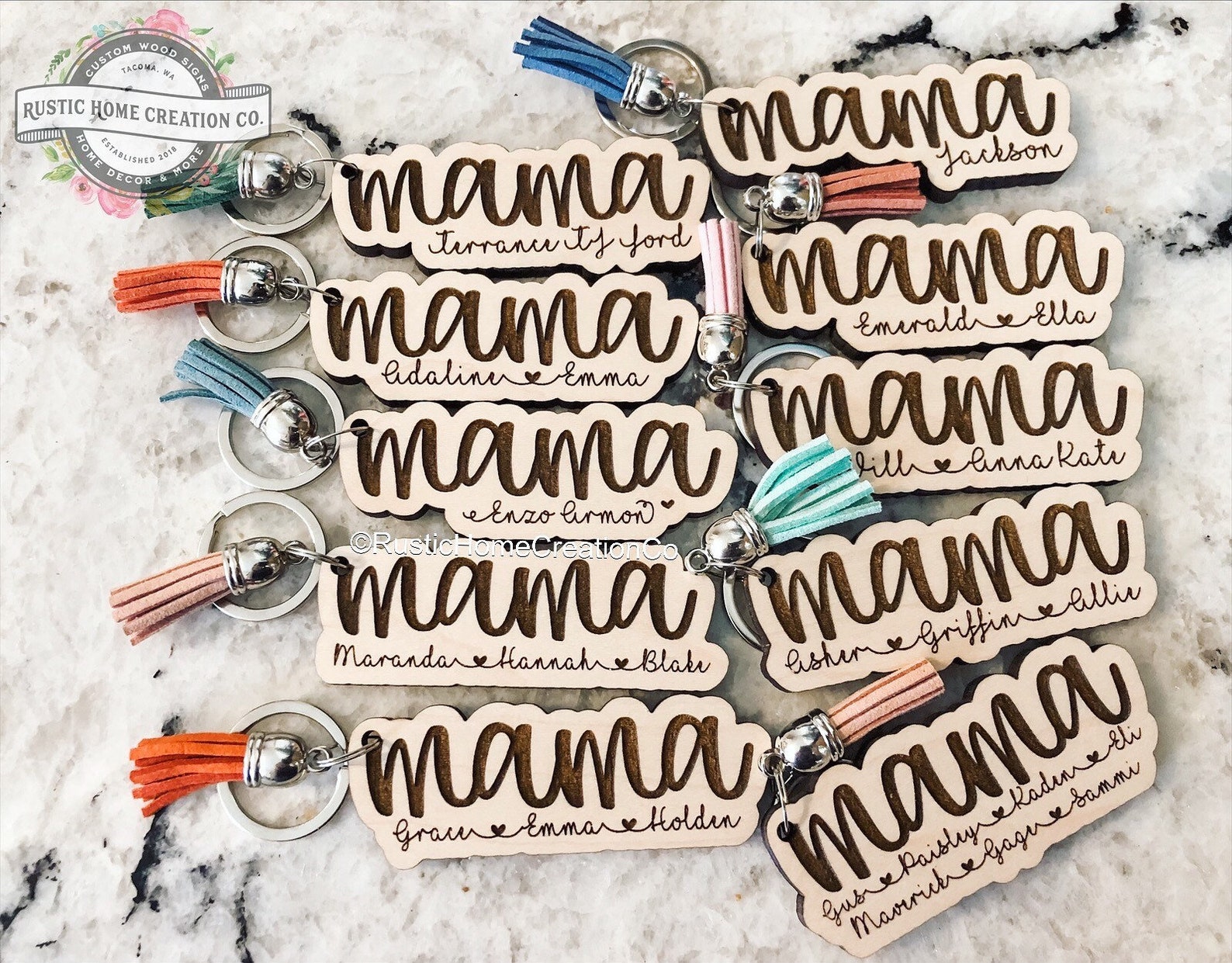 Mama Keychain Personalized Mama With Childs Name Keychain Etsy
