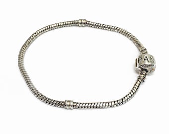 Gorgeous Sterling Silver Pandora charm  Bracelet holder     (#-0134)