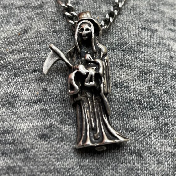 Silver grim reaper pendant online