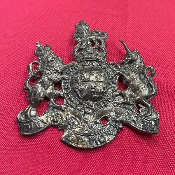 Dieu et mon DROIT STIEFF WW2 British royal coat of arms badge / brooch sterling silver.#100600. Free shipping!!