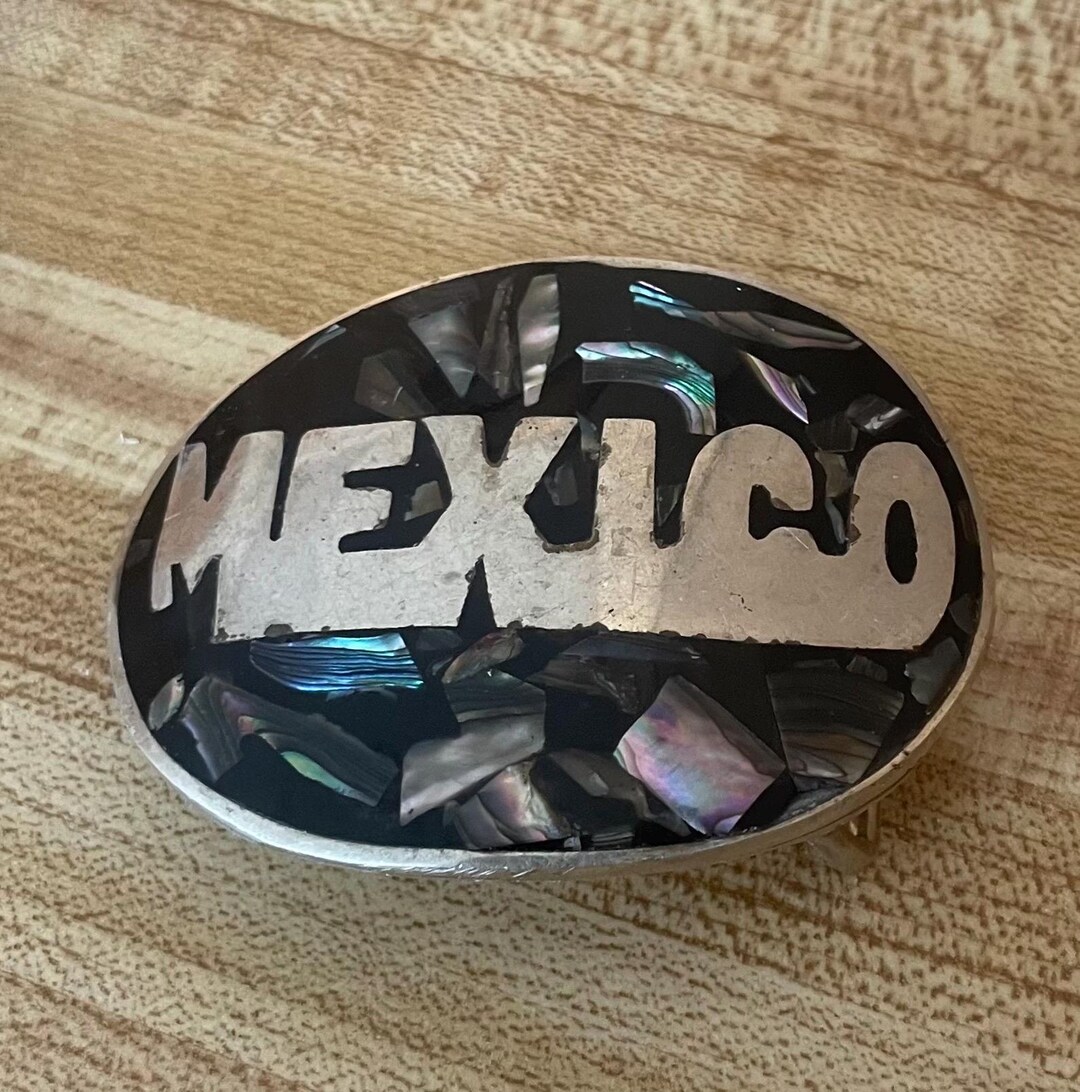 Boucle De Ceinture Western Huecho En Mexico - Alpaga Argent Et Ormeau - Argenté