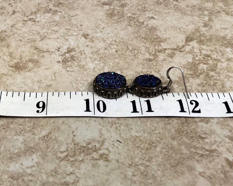 # 1342 Drop Down DRUZY\u201d Sterling Silver earings
