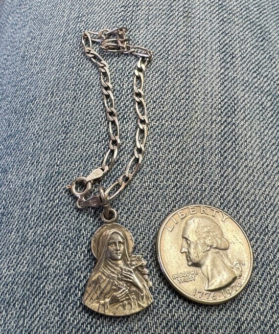 Vintage St Teresa religious French Catholic penda… - image 7