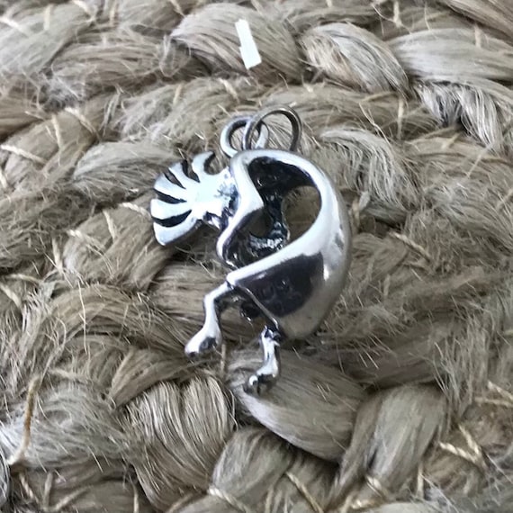 Sterling silver Kokopelli tribal man playing flut… - image 2