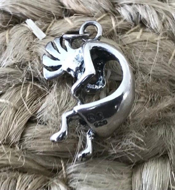 Sterling silver Kokopelli tribal man playing flut… - image 8