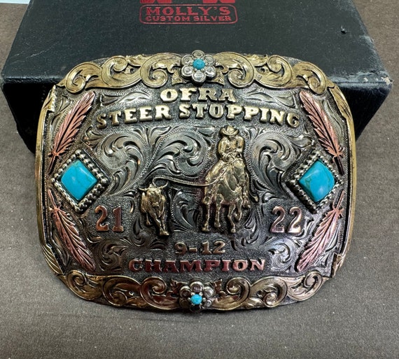 Molly’s custom silver OFRA steer stopping champio… - image 1