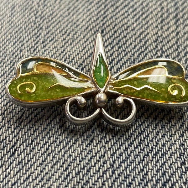 Carolyn Pollack sterling silver enamel dragon fly brooch 1.2”x 0.3”.#200497SEB.Free shipping!!!