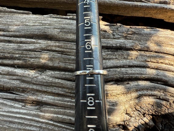 Marked 316/SS ring size 7 with rectangular blue c… - image 6