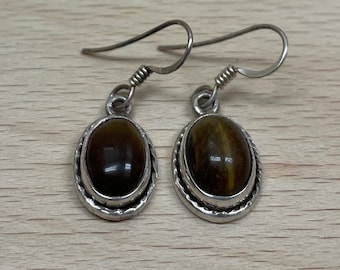 Sterling silver Jasper dangle drop earrings.#200374.Free shipping!!!