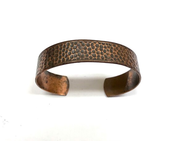 Hammered Solid Copper cuff bracelet 7” inches Lon… - image 1