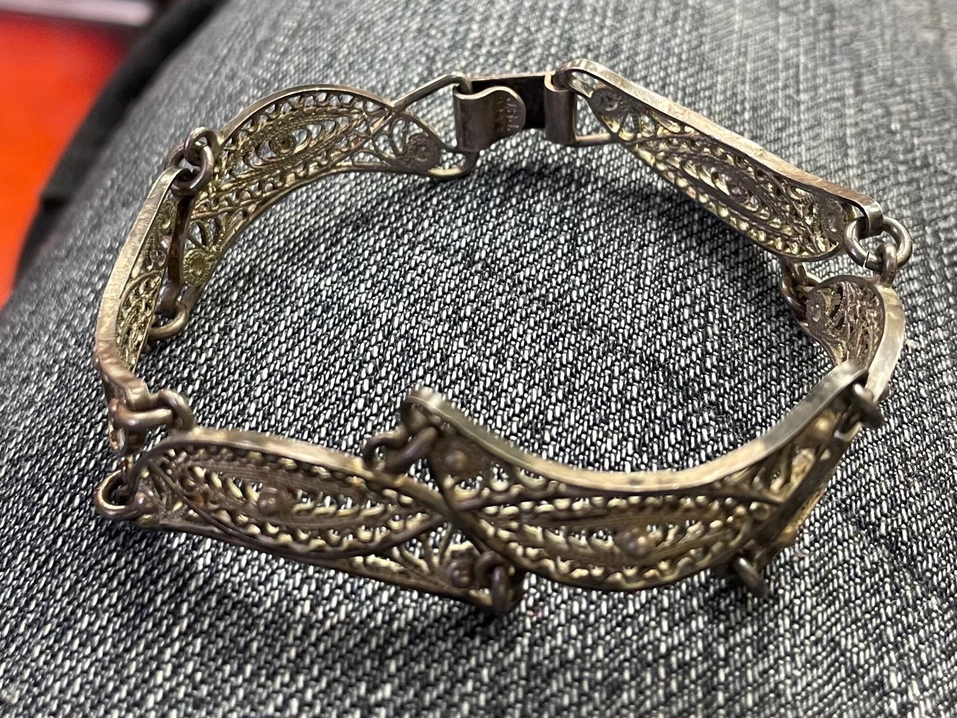 VINTAGE ヴィンテージ シルバー925 ランダムラインデザイン バングル