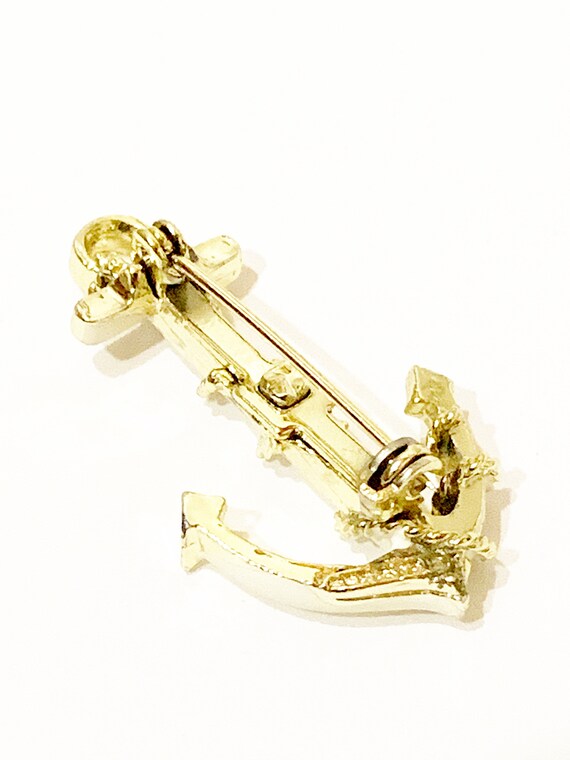 Gold Toned Enamel Anchor Brooch/Pin (0… Gem