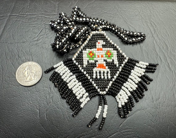 Southwestern / native beaded eagle necklace.#1198… - image 5