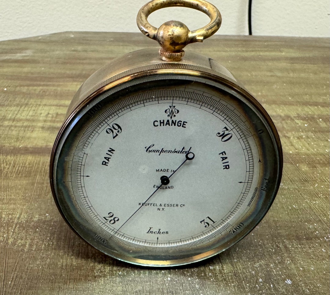 Antique Aneroid Altimeter Barometer Keuffel & Esser New York Made in