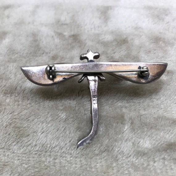 Dragon fly brooch sterling silver unisex 11.8g.#3… - image 4