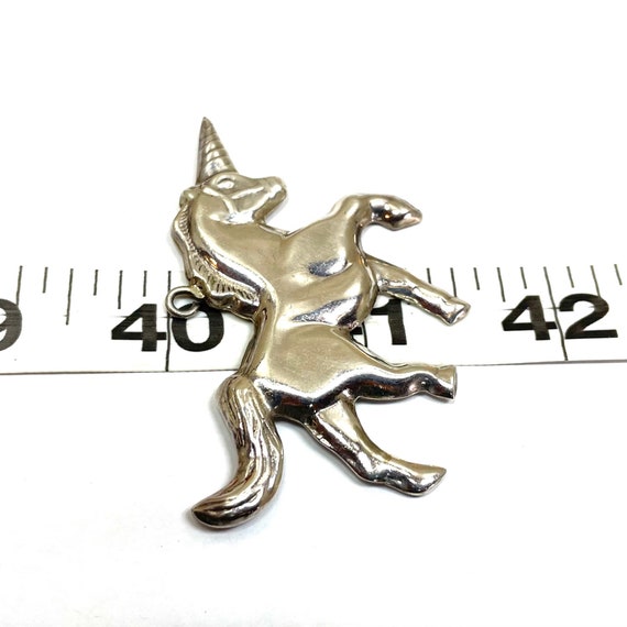 Sterling silver unicorn pendant approximately 2 x… - image 4