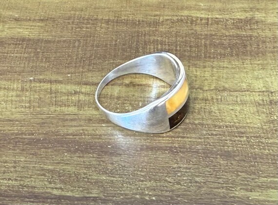 Multicolored Amber sterling silver ring size 9.5.… - image 4