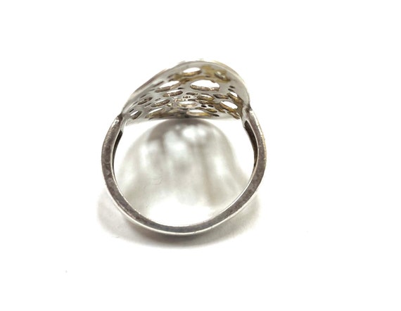 Sterling Silver Cutout Statement Ring - Size 7.5 - image 4