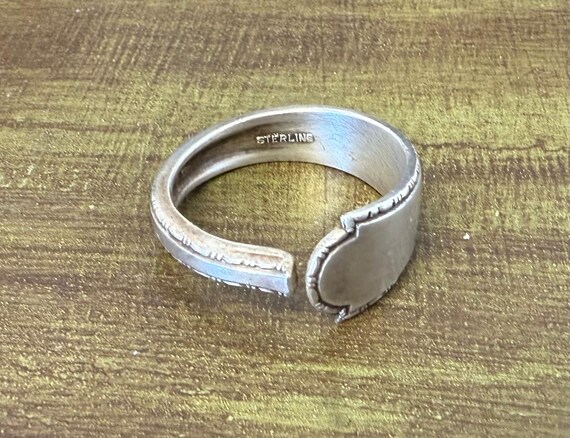 Handmade sterling silver spoon statement ring siz… - image 2