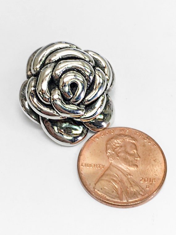 Excellent Sterling Silver Flower Pendant     (#-0… - image 3