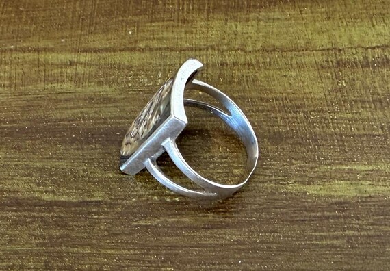Vintage Abalone Shell Sterling Silver Ring - Size… - image 5